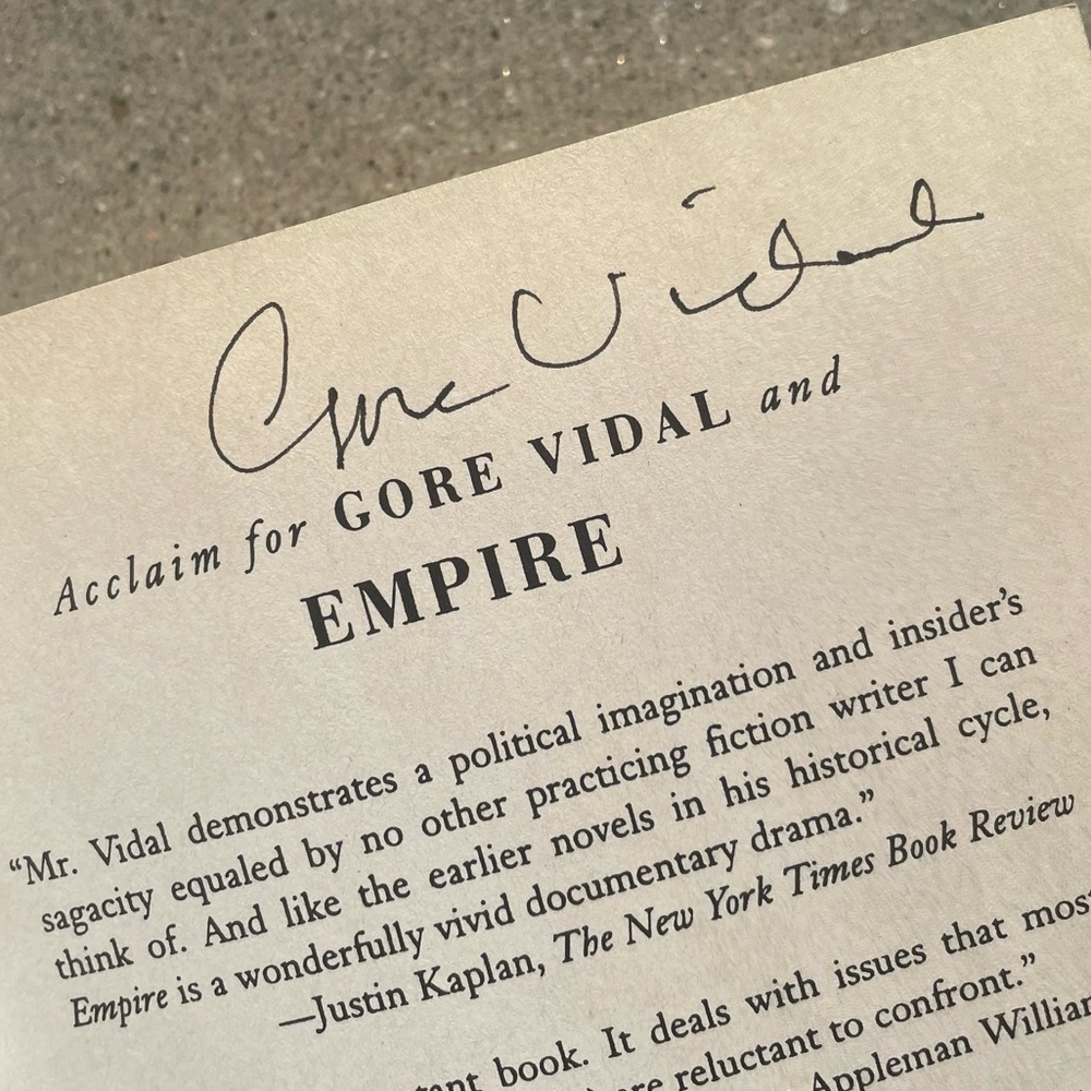 Gore Vidal Dubbed 1987 Book Empire A Novel Paperback Legendary Novelist Author